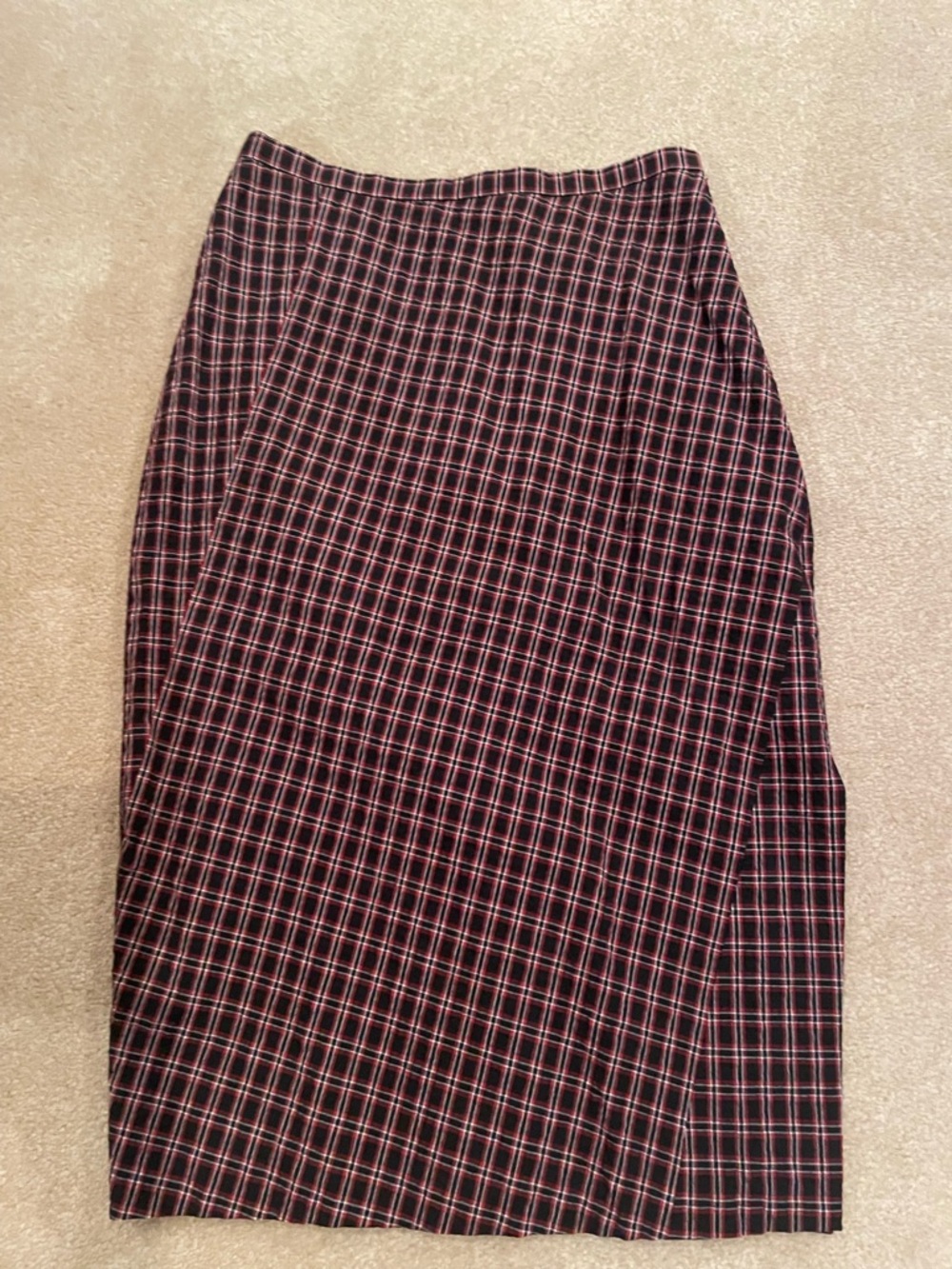 Altuzarra Black and Red Plaid Pencil Skirt